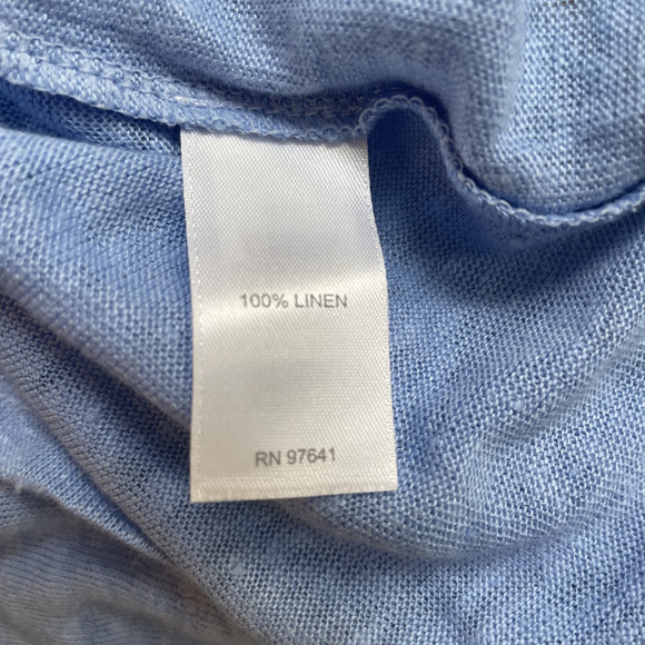 J Jill‎ Shirt Women Medium Blue Love Linen Lightweight Clearpond Button Up Top - Picture 12 of 13